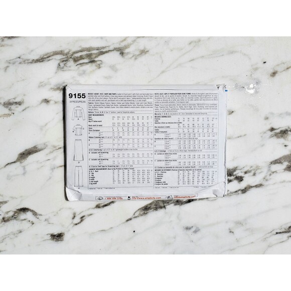 2000s Simplicity Sewing Pattern: Jacket, Vest, Skirt and Pants- Size 4, 6, 8, 10 - Picture 2 of 2